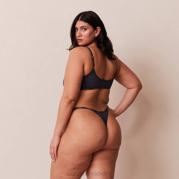 Lounge kvinnor blått kol underkläder FP6J179 oumbärlig bralette & stringtrosa/trosa