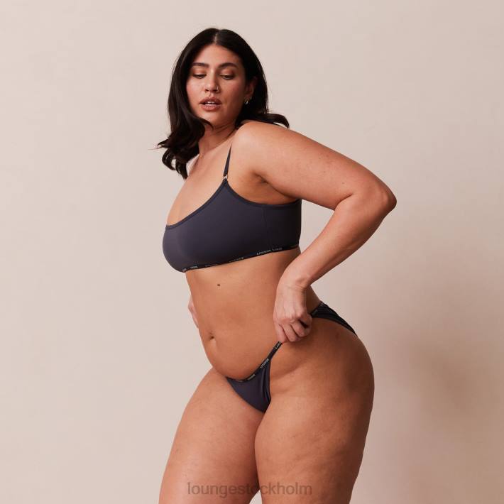 Lounge kvinnor blått kol underkläder FP6J179 oumbärlig bralette & stringtrosa/trosa