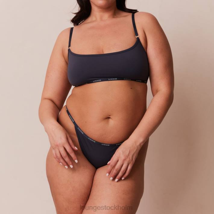 Lounge kvinnor blått kol underkläder FP6J179 oumbärlig bralette & stringtrosa/trosa