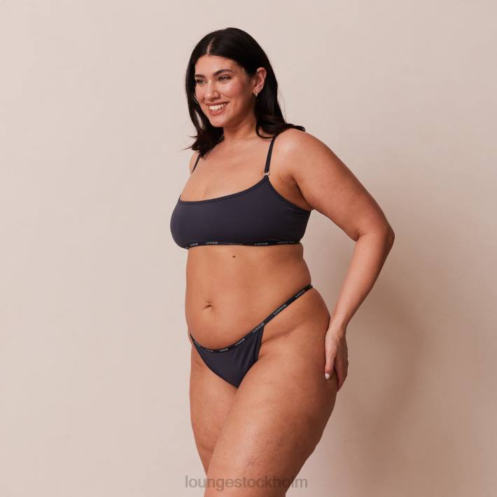 Lounge kvinnor blått kol underkläder FP6J179 oumbärlig bralette & stringtrosa/trosa