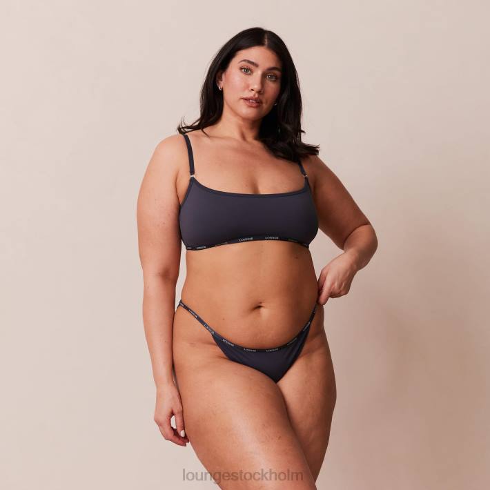 Lounge kvinnor blått kol underkläder FP6J179 oumbärlig bralette & stringtrosa/trosa