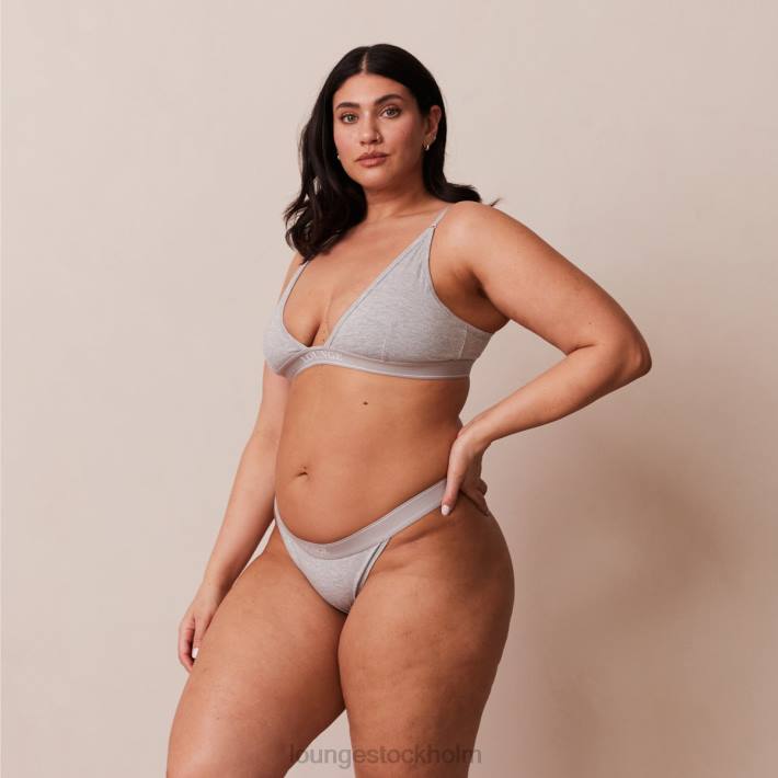 Lounge kvinnor grå underkläder FP6J214 bambu minimal triangel bh & stringtrosa/trosa set