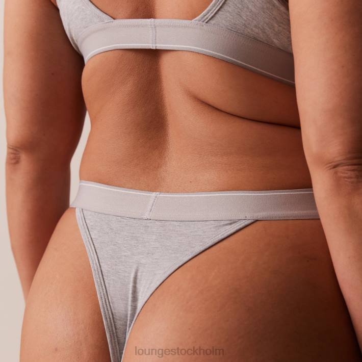 Lounge kvinnor grå underkläder FP6J214 bambu minimal triangel bh & stringtrosa/trosa set
