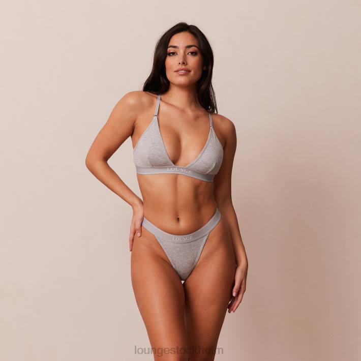 Lounge kvinnor grå underkläder FP6J214 bambu minimal triangel bh & stringtrosa/trosa set