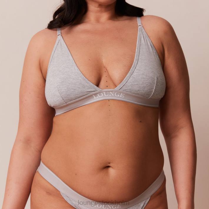 Lounge kvinnor grå underkläder FP6J214 bambu minimal triangel bh & stringtrosa/trosa set