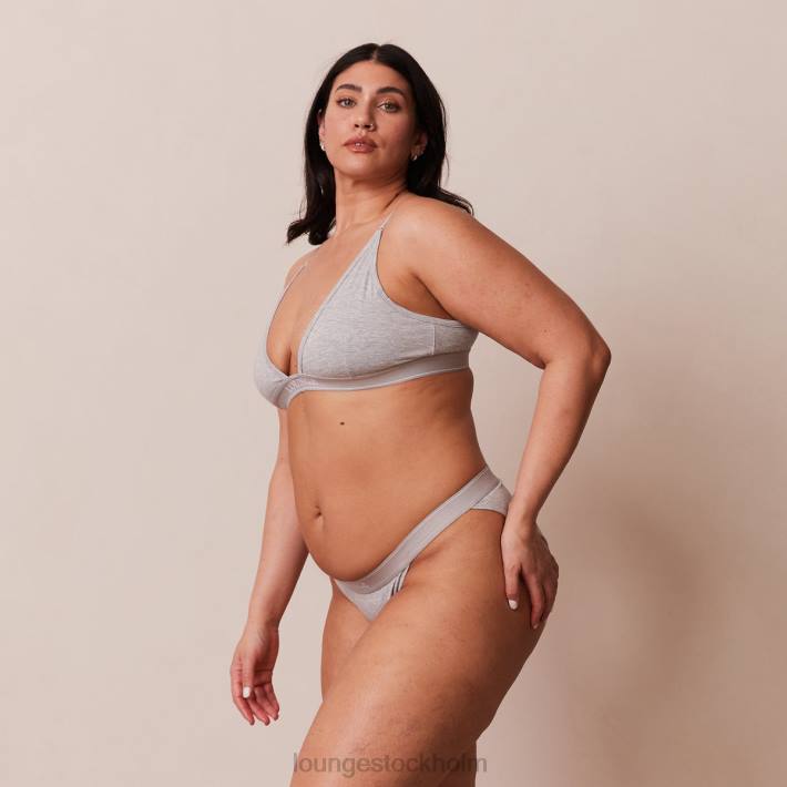 Lounge kvinnor grå underkläder FP6J214 bambu minimal triangel bh & stringtrosa/trosa set