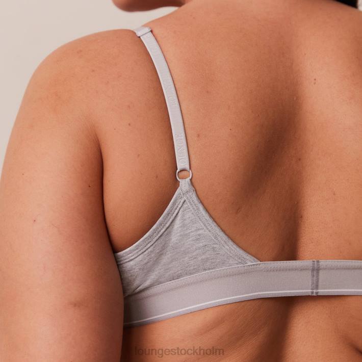 Lounge kvinnor grå underkläder FP6J214 bambu minimal triangel bh & stringtrosa/trosa set