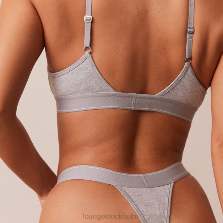 Lounge kvinnor grå underkläder FP6J214 bambu minimal triangel bh & stringtrosa/trosa set
