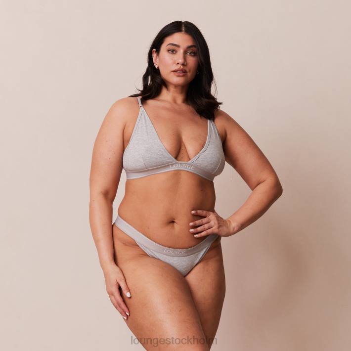 Lounge kvinnor grå underkläder FP6J214 bambu minimal triangel bh & stringtrosa/trosa set
