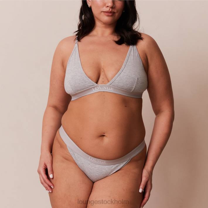 Lounge kvinnor grå underkläder FP6J214 bambu minimal triangel bh & stringtrosa/trosa set