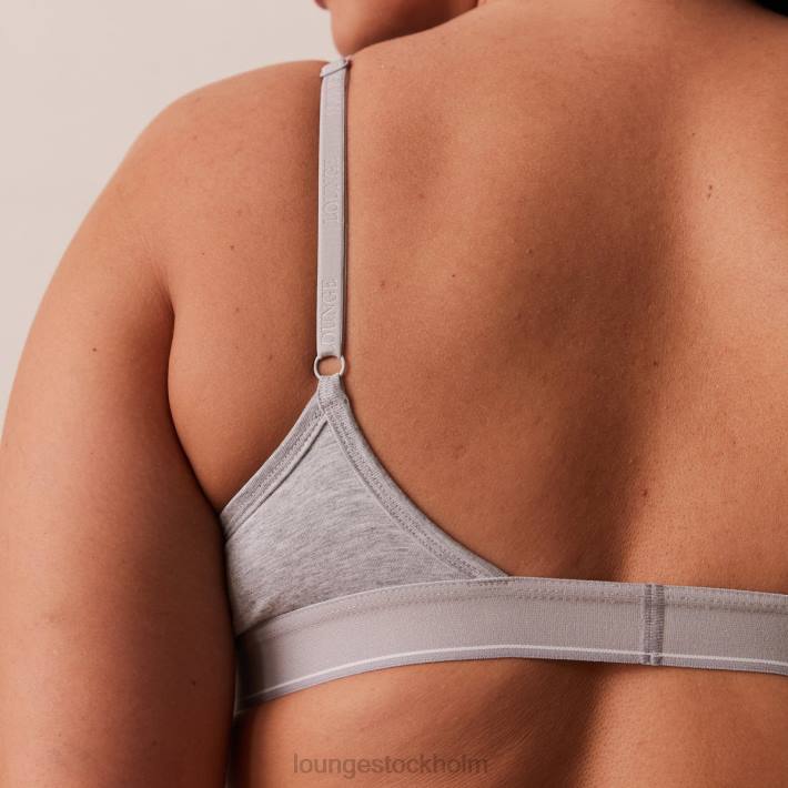 Lounge kvinnor grå underkläder FP6J214 bambu minimal triangel bh & stringtrosa/trosa set