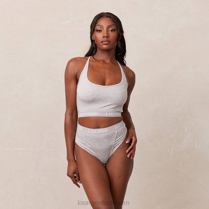 Lounge kvinnor grå underkläder FP6J219 bambu basic bralette & stringtrosa/trosa set
