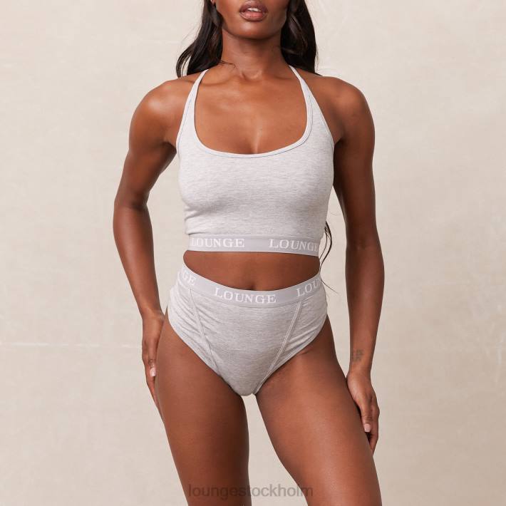 Lounge kvinnor grå underkläder FP6J219 bambu basic bralette & stringtrosa/trosa set