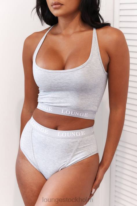Lounge kvinnor grå underkläder FP6J219 bambu basic bralette & stringtrosa/trosa set