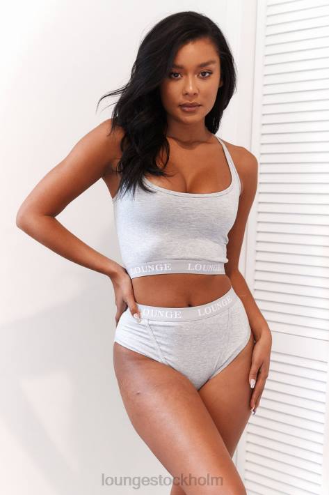 Lounge kvinnor grå underkläder FP6J219 bambu basic bralette & stringtrosa/trosa set