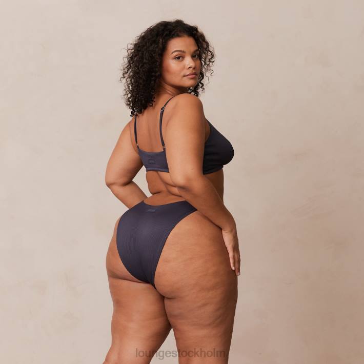 Lounge kvinnor kolblå underkläder FP6J235 ribbad triangel-bh & stringtrosa/trosa