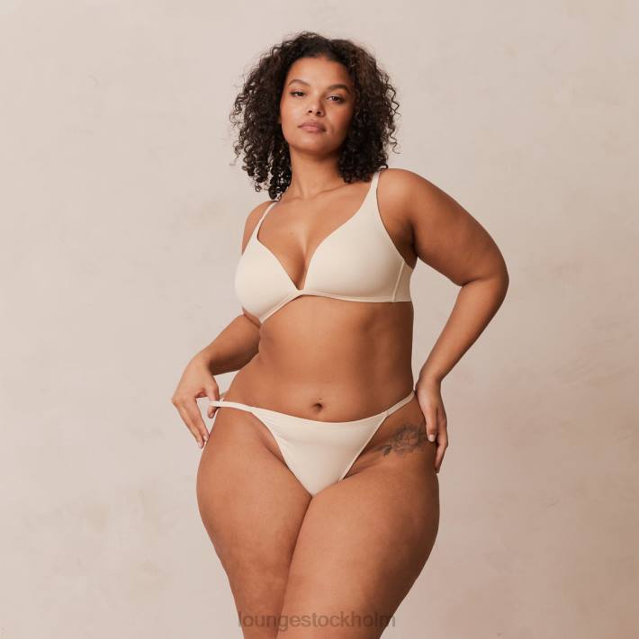 Lounge kvinnor latte underkläder FP6J228 lätt t-shirt med t-shirt utan tråd och stringtrosa/kalsonger