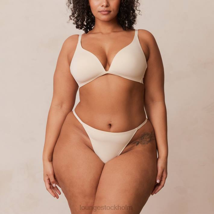 Lounge kvinnor latte underkläder FP6J228 lätt t-shirt med t-shirt utan tråd och stringtrosa/kalsonger