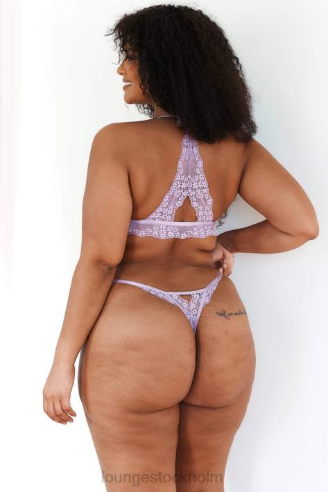 Lounge kvinnor lila underkläder FP6J207 spets triangel BH & stringtrosa/kalsonger set