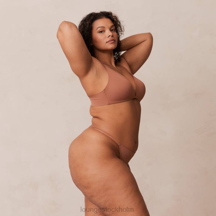 Lounge kvinnor mocka underkläder FP6J230 lätt t-shirt med t-shirt utan tråd och stringtrosa/kalsonger