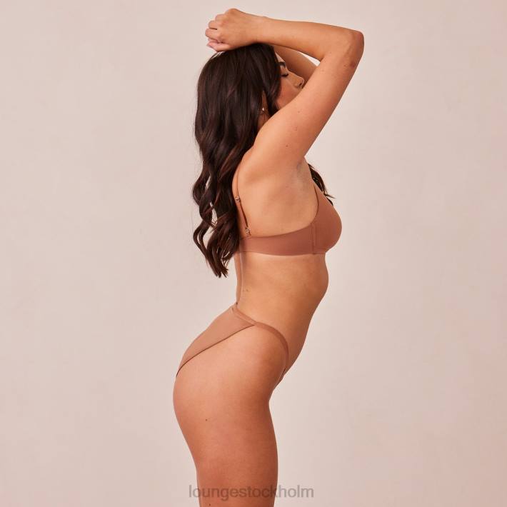 Lounge kvinnor mocka underkläder FP6J230 lätt t-shirt med t-shirt utan tråd och stringtrosa/kalsonger