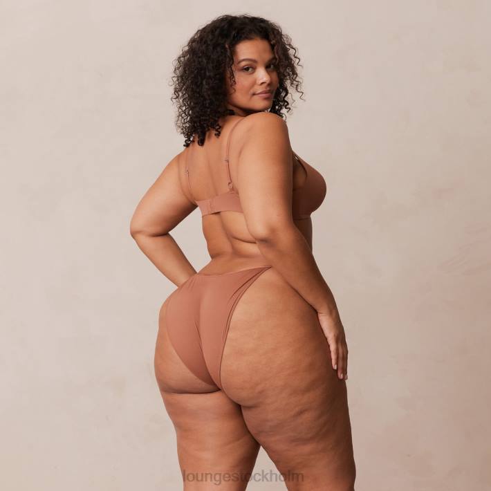 Lounge kvinnor mocka underkläder FP6J230 lätt t-shirt med t-shirt utan tråd och stringtrosa/kalsonger