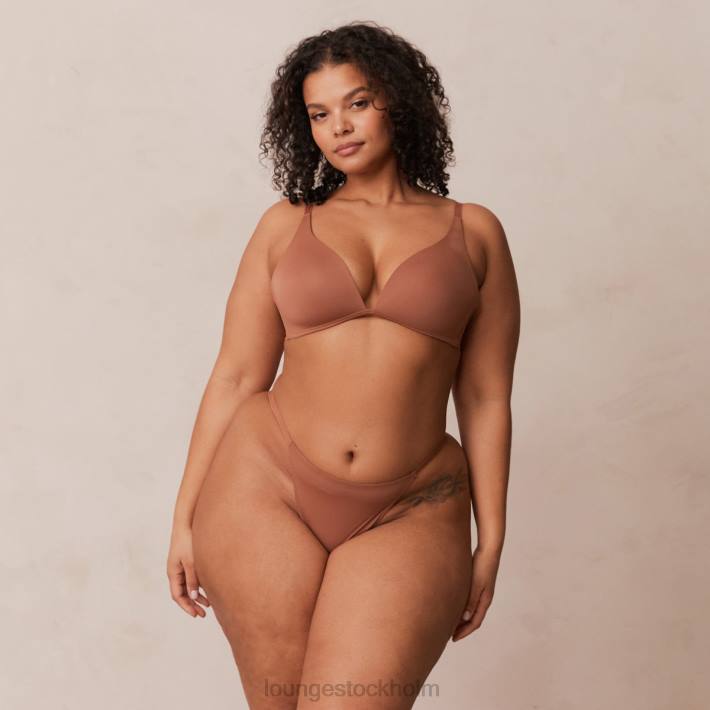 Lounge kvinnor mocka underkläder FP6J230 lätt t-shirt med t-shirt utan tråd och stringtrosa/kalsonger