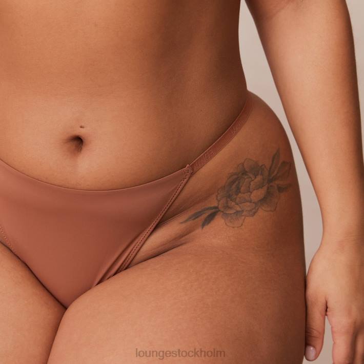 Lounge kvinnor mocka underkläder FP6J230 lätt t-shirt med t-shirt utan tråd och stringtrosa/kalsonger