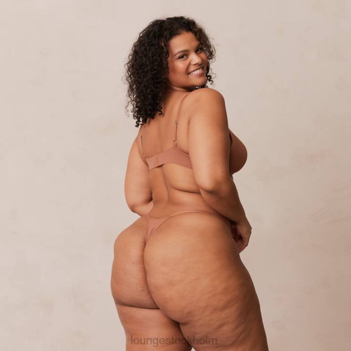 Lounge kvinnor mocka underkläder FP6J230 lätt t-shirt med t-shirt utan tråd och stringtrosa/kalsonger