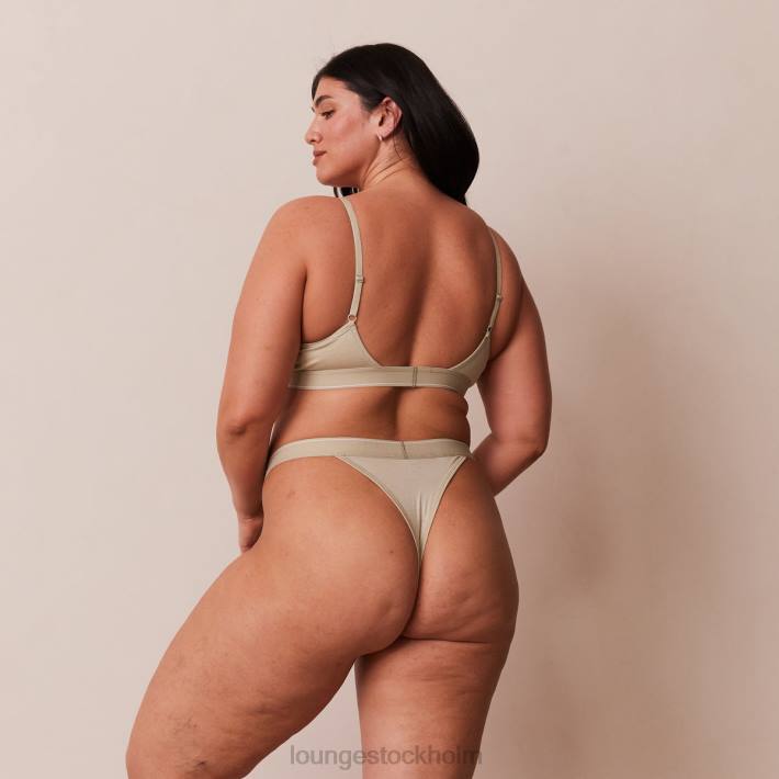 Lounge kvinnor oliv underkläder FP6J218 bambu minimal triangel bh & stringtrosa/trosa set