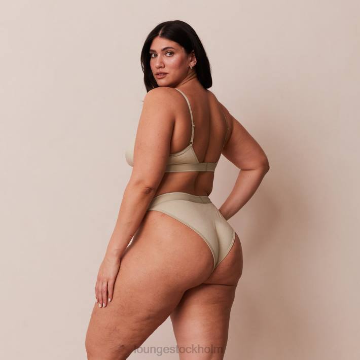 Lounge kvinnor oliv underkläder FP6J218 bambu minimal triangel bh & stringtrosa/trosa set