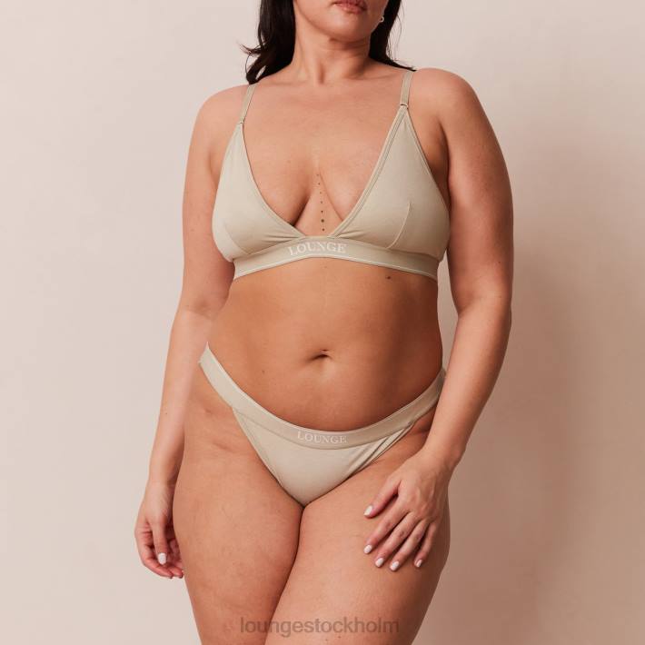Lounge kvinnor oliv underkläder FP6J218 bambu minimal triangel bh & stringtrosa/trosa set