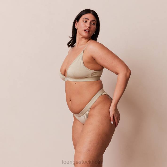 Lounge kvinnor oliv underkläder FP6J218 bambu minimal triangel bh & stringtrosa/trosa set