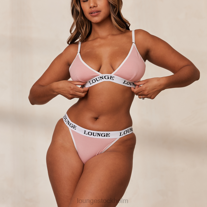 Lounge kvinnor rosa underkläder FP6J172 bambu triangel bh & stringtrosa/kalsonger set