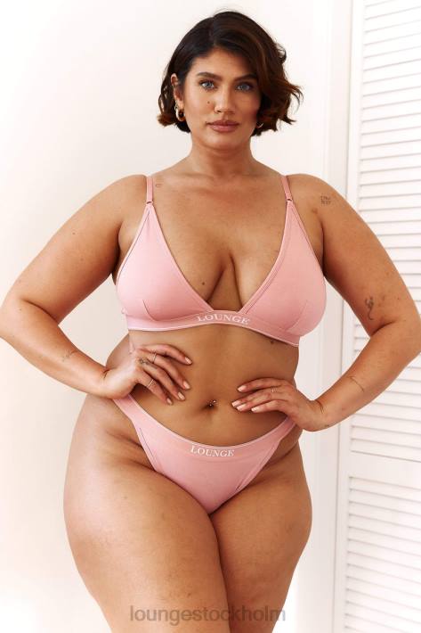 Lounge kvinnor rosa underkläder FP6J206 bambu minimal triangel bh & stringtrosa/trosa set