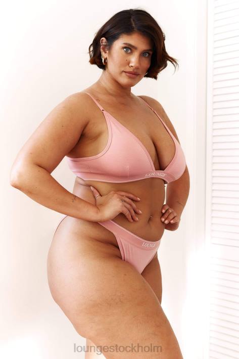 Lounge kvinnor rosa underkläder FP6J206 bambu minimal triangel bh & stringtrosa/trosa set