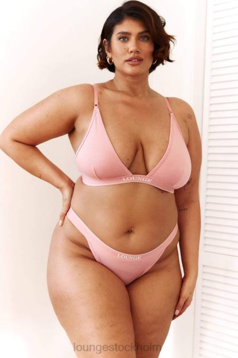 Lounge kvinnor rosa underkläder FP6J206 bambu minimal triangel bh & stringtrosa/trosa set