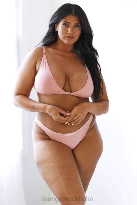 Lounge kvinnor rosa underkläder FP6J206 bambu minimal triangel bh & stringtrosa/trosa set