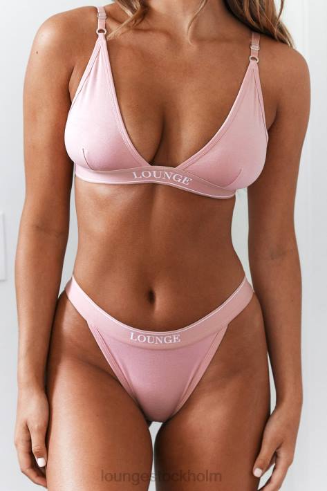 Lounge kvinnor rosa underkläder FP6J206 bambu minimal triangel bh & stringtrosa/trosa set