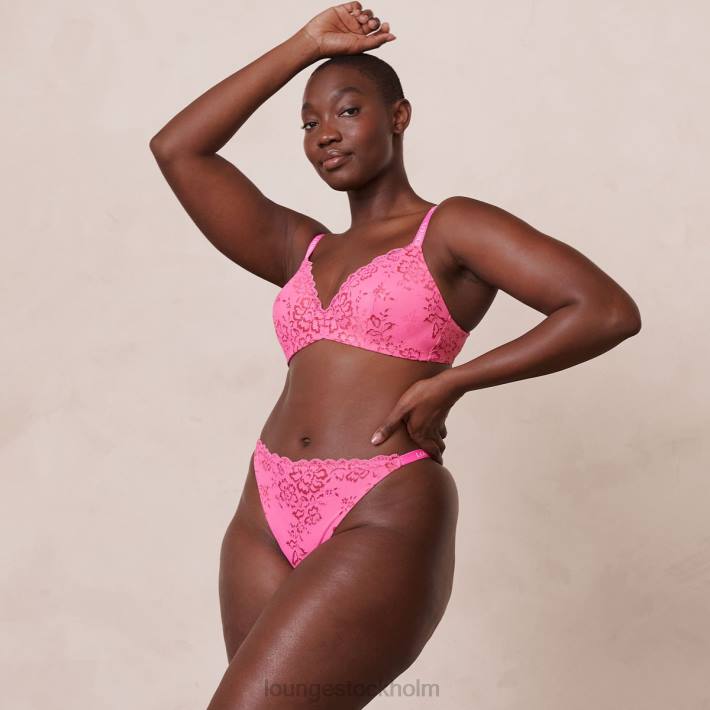 Lounge kvinnor skrikrosa underkläder FP6J215 spets magisk bh & string set