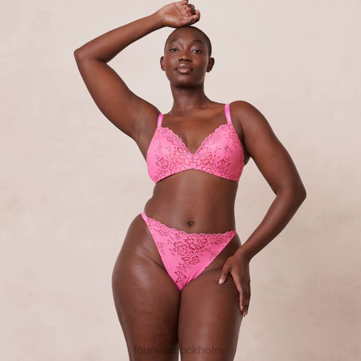 Lounge kvinnor skrikrosa underkläder FP6J215 spets magisk bh & string set