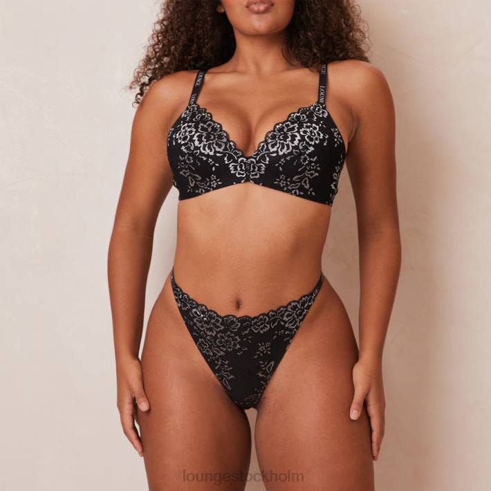 Lounge kvinnor svart underkläder FP6J201 spets magisk bh & string set