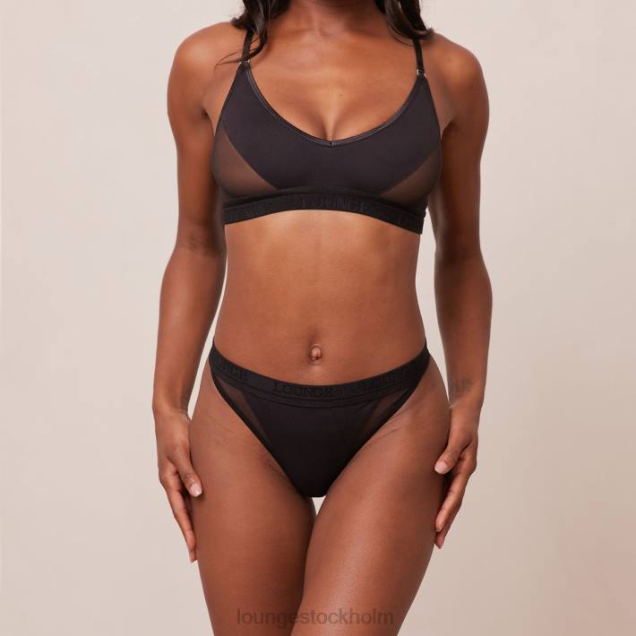 Lounge kvinnor svart underkläder FP6J205 contour mesh bh & stringtrosa/trosa set