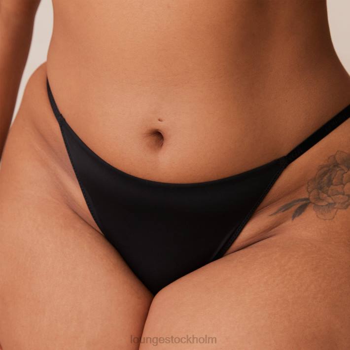 Lounge kvinnor svart underkläder FP6J226 lätt t-shirt med t-shirt utan tråd och stringtrosa/kalsonger