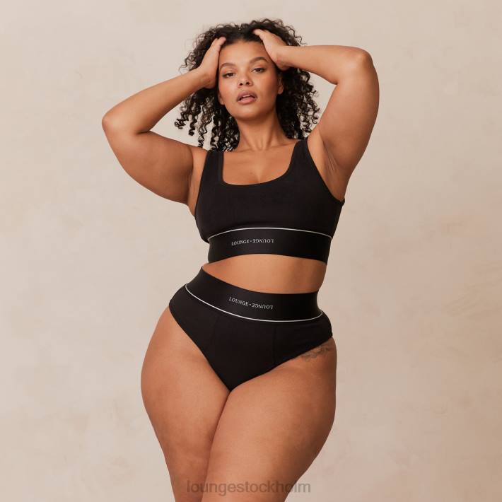 Lounge kvinnor svart underkläder FP6J232 bralette & trosor set