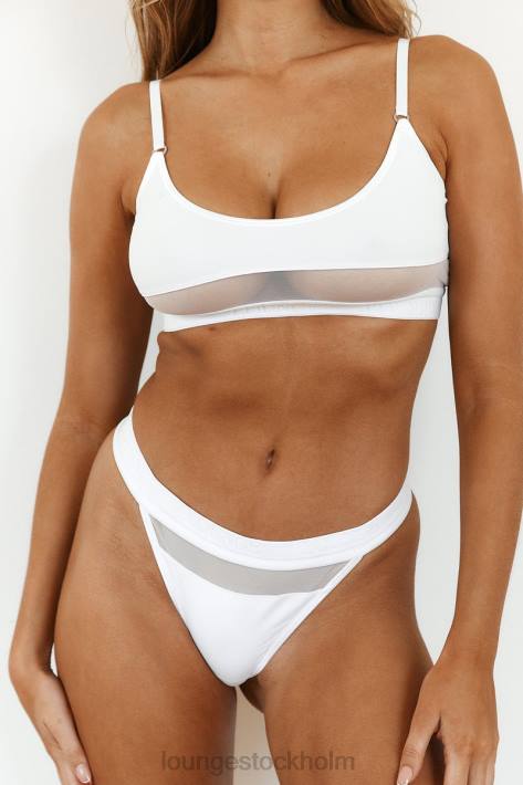 Lounge kvinnor vit underkläder FP6J185 mesh bh & stringtrosa/trosa set