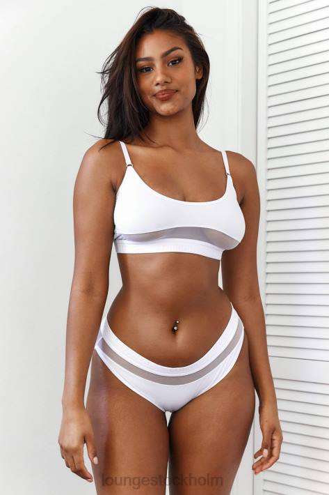 Lounge kvinnor vit underkläder FP6J185 mesh bh & stringtrosa/trosa set