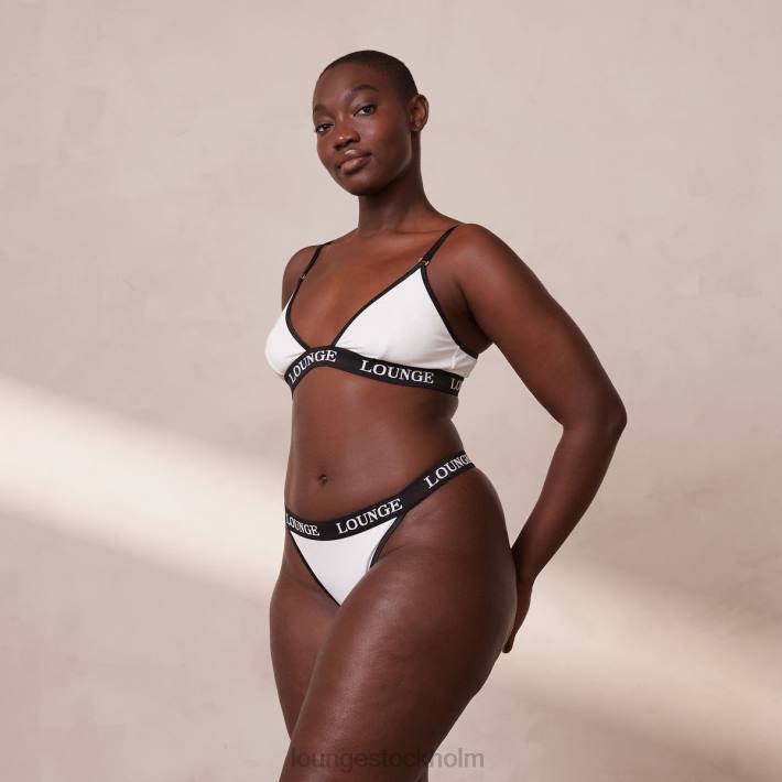 Lounge kvinnor vit underkläder FP6J199 bambu triangel bh & stringtrosa/kalsonger set