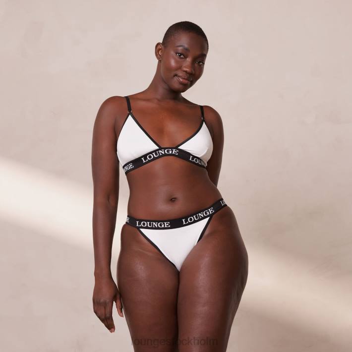 Lounge kvinnor vit underkläder FP6J199 bambu triangel bh & stringtrosa/kalsonger set