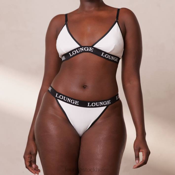 Lounge kvinnor vit underkläder FP6J199 bambu triangel bh & stringtrosa/kalsonger set